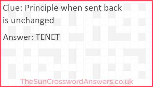 Principle when sent back is unchanged Answer