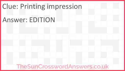 Printing impression Answer