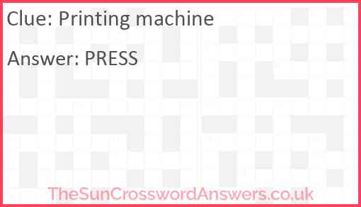 Printing machine Answer