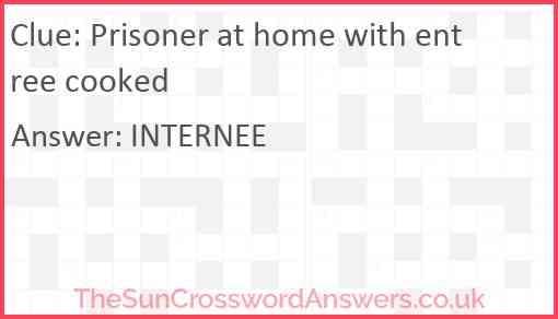 Prisoner at home with entree cooked Answer