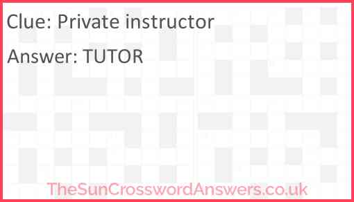 Private instructor Answer