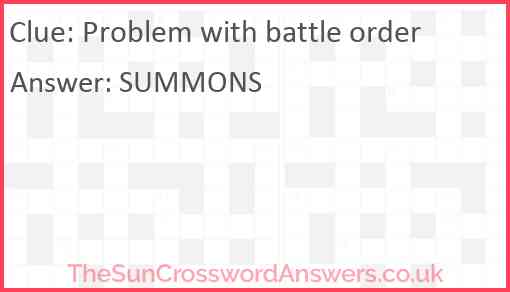Problem with battle order Answer
