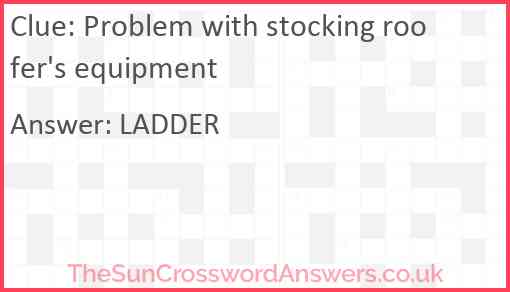 Problem with stocking roofer's equipment Answer