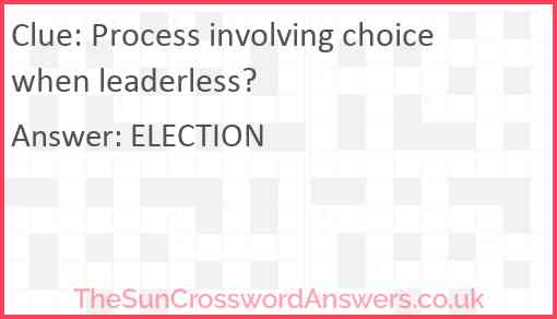 Process involving choice when leaderless? Answer