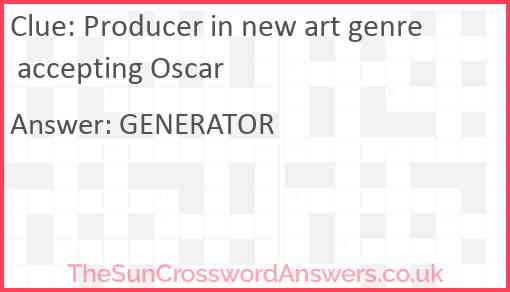 Producer in new art genre accepting Oscar Answer