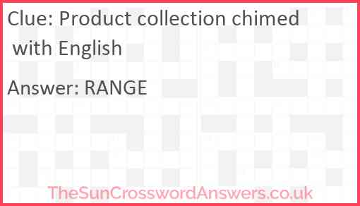 Product collection chimed with English Answer