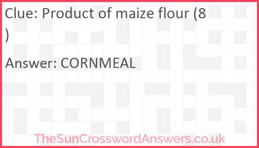 Product of maize flour (8) Answer