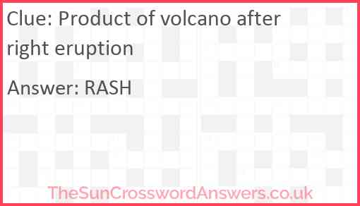 Product of volcano after right eruption Answer