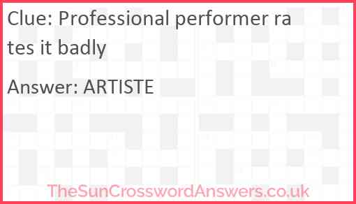 Professional performer rates it badly Answer