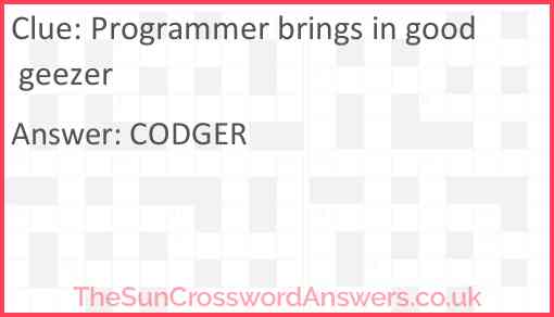 Programmer brings in good geezer Answer