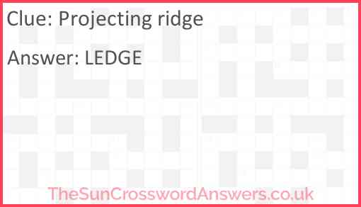Projecting ridge Answer