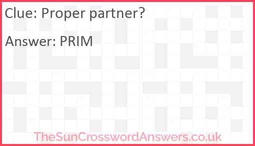 Proper partner? Answer