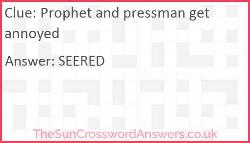 Prophet and pressman get annoyed Answer