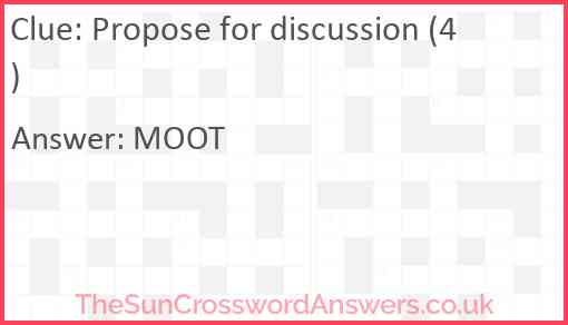 Propose for discussion (4) Answer