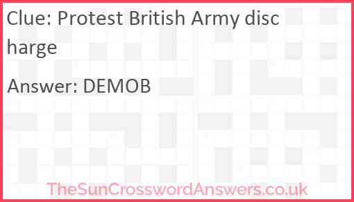 Protest British Army discharge Answer
