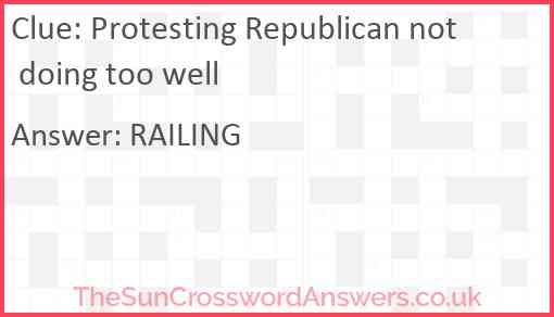 Protesting Republican not doing too well Answer