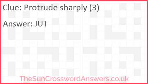 Protrude sharply (3) Answer