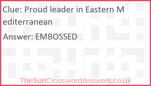 Proud leader in Eastern Mediterranean Answer