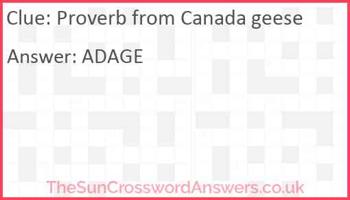 Proverb from Canada geese Answer