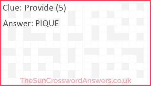 Provide (5) Answer
