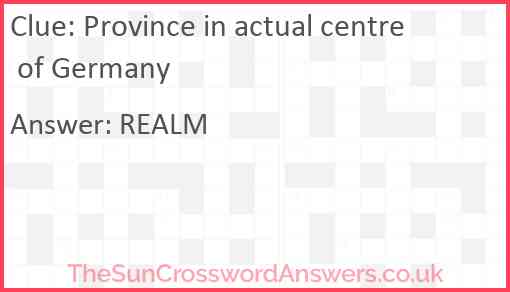 Province in actual centre of Germany Answer