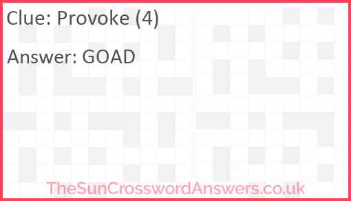 Provoke (4) Answer