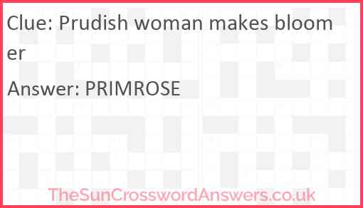 Prudish woman makes bloomer Answer