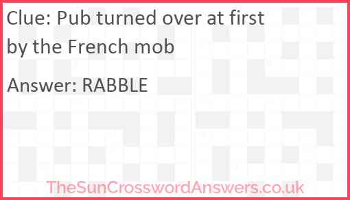 Pub turned over at first by the French mob Answer