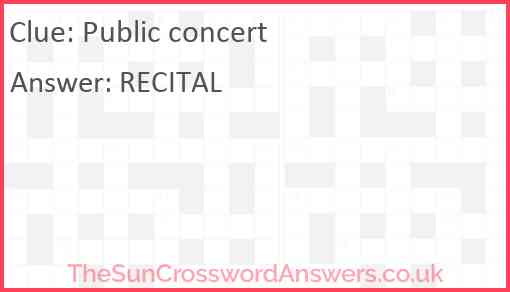 Public concert Answer