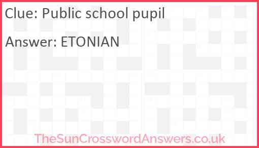 Public school pupil Answer