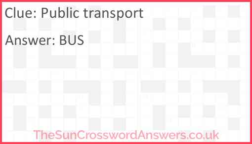 Public transport Answer