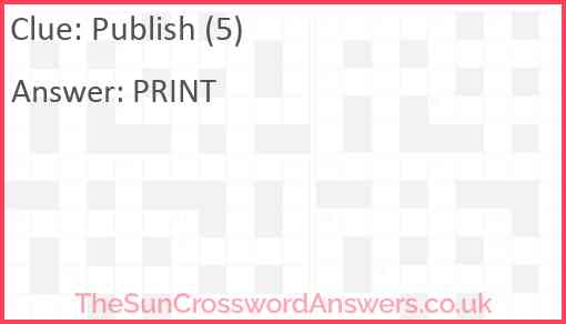 Publish (5) Answer