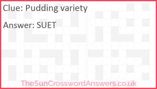 Pudding variety Answer