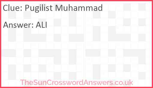 Pugilist Muhammad Answer