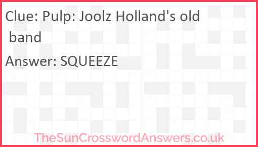 Pulp: Joolz Holland's old band Answer