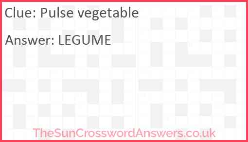 Pulse vegetable Answer