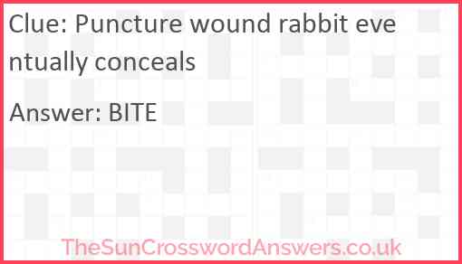 Puncture wound rabbit eventually conceals Answer
