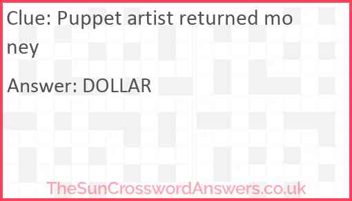 Puppet artist returned money Answer