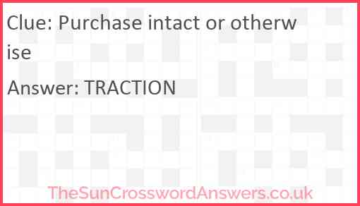 Purchase intact or otherwise Answer