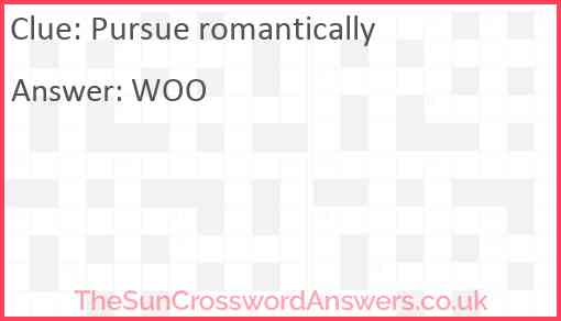Pursue romantically Answer