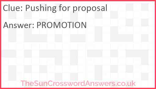 Pushing for proposal Answer