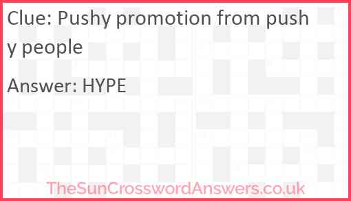 Pushy promotion from pushy people Answer