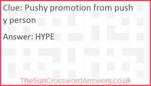 Pushy promotion from pushy person Answer