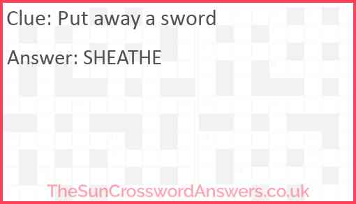 Put away a sword Answer