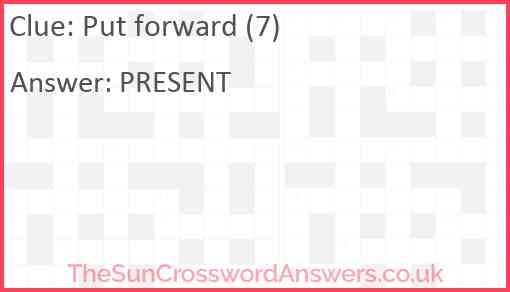 Put forward (7) Answer