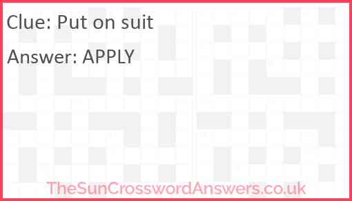 Put on suit Answer