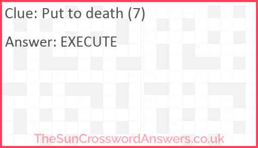 Put to death (7) Answer
