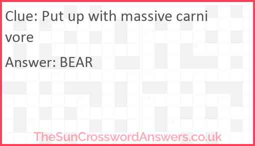 Put up with massive carnivore Answer