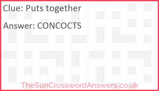 Puts together crossword clue TheSunCrosswordAnswers co uk