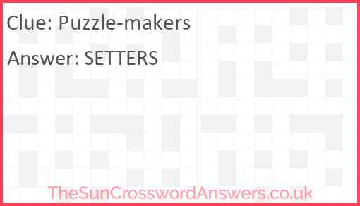 Puzzle-makers Answer